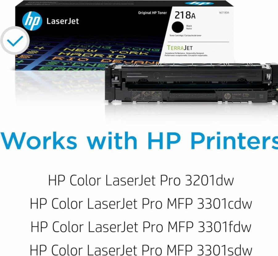 HP 218A Black Toner Cartridge W2180A - Compatible with Color LaserJet Pro 3201 & MFP 3301 Series Printers