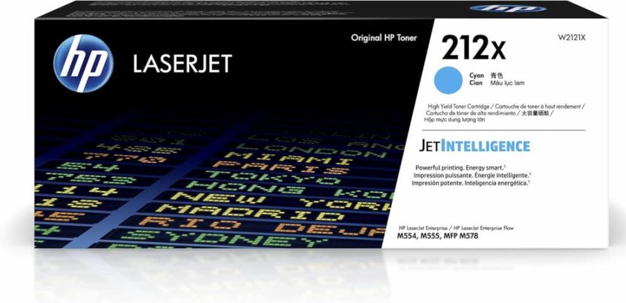 HP 212X Cyan High-Yield Toner Cartridge | Compatible with HP Color LaserJet Enterprise M554, M555, MFP M578 Series | W2121X Model