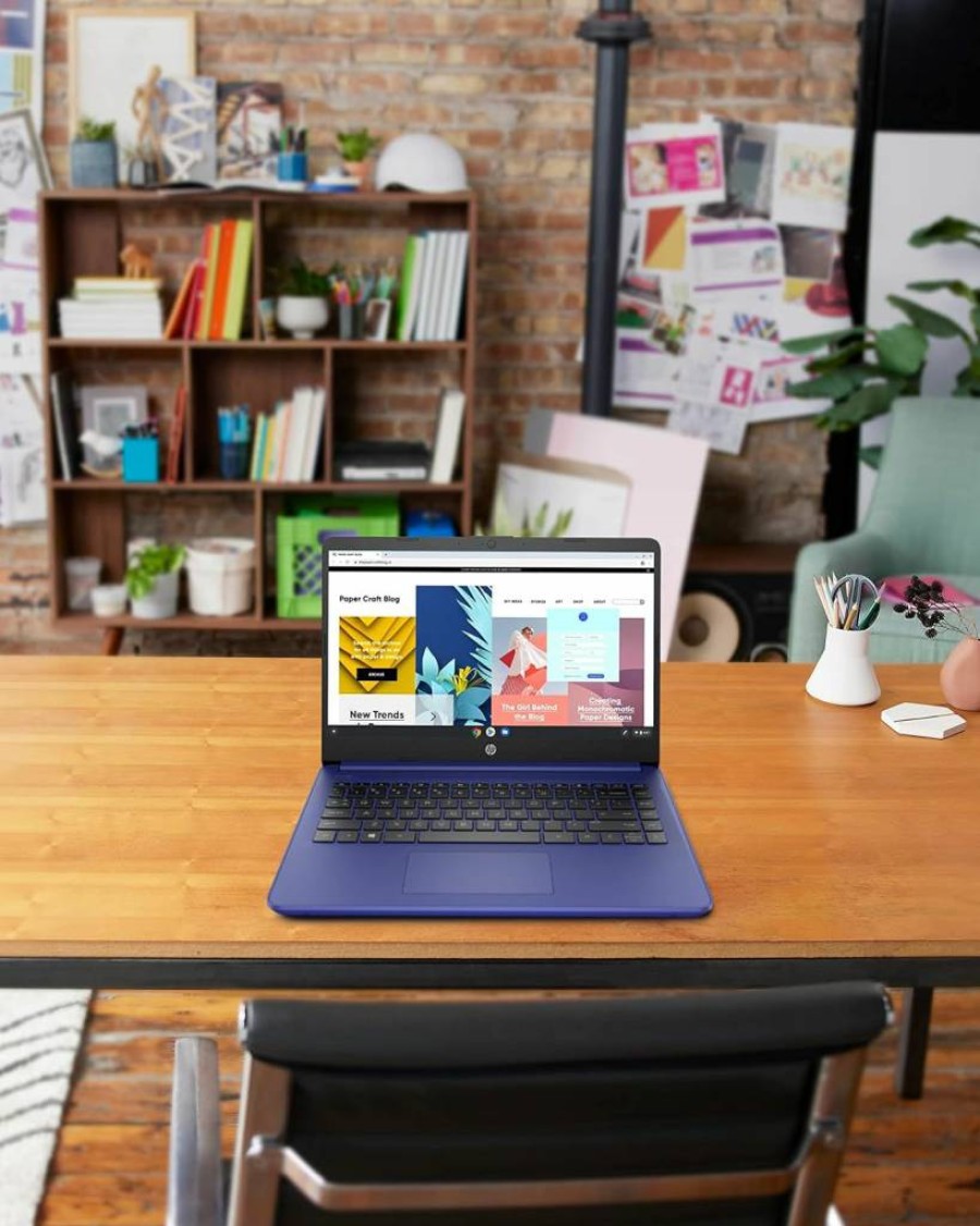 HP 14" Laptop, Intel Celeron N4020, 4GB RAM, 64GB eMMC, Windows 11 Home, Thin & Light, 1-Year Microsoft 365, Indigo Blue (14-dq0010nr)
