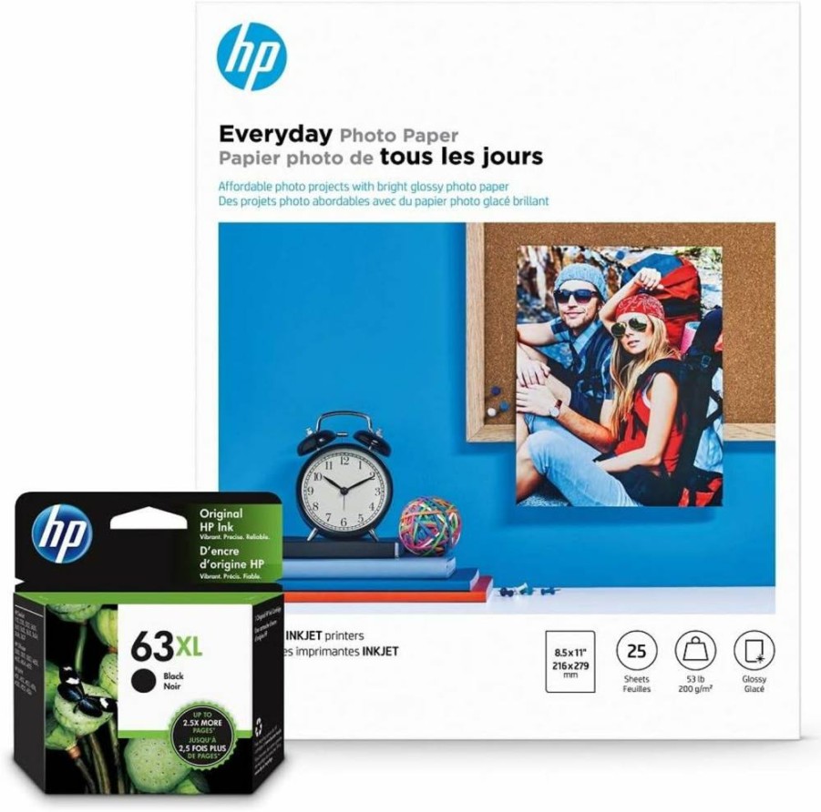 HP 63XL Black High-Yield Ink Cartridge | Compatible with HP Deskjet 1112, 2130, 3630 | HP Envy 4510, 4520 | HP Officejet 3830, 4650, 5200 | Instant Ink Eligible | F6U64AN | Genuine HP Ink