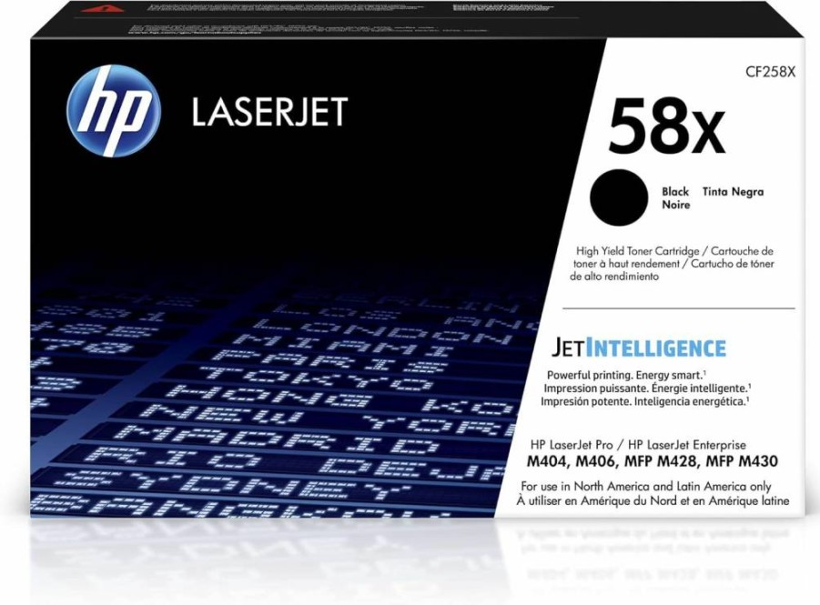 HP 58X Black High-Yield Toner Cartridge (CF258X) - Compatible with HP LaserJet Pro M404, M428, Enterprise M406Dn, M430F MFP Printers
