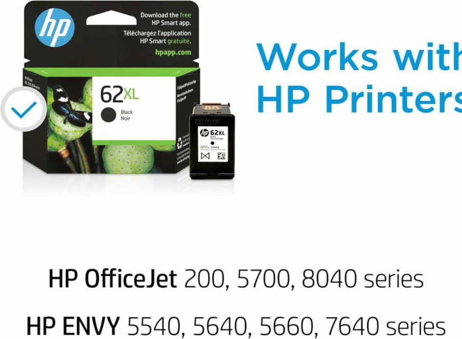 HP 62XL Black High Yield Original Ink Cartridge - Compatible with Envy 5540, 5640, 5660 & OfficeJet 5740 Series Printers
