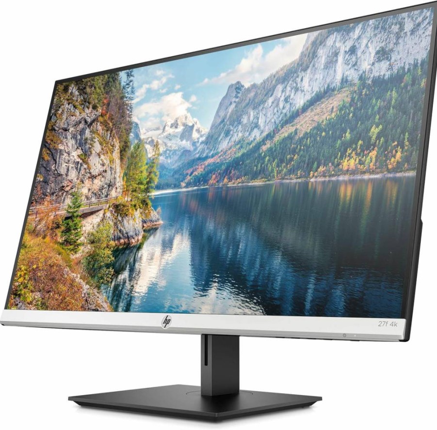 HP 27F 27-Inch 4K UHD Monitor with Height Adjustment - Natural Silver and Black