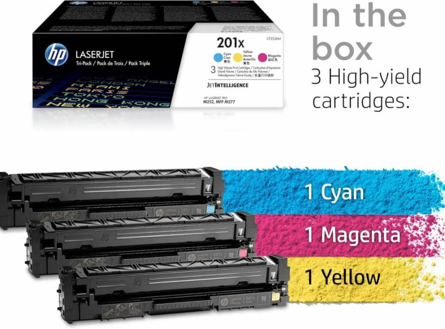 HP CF401A Cyan Toner Cartridge | Compatible with HP Color LaserJet Pro M252, M277 Series | High-Yield Replacement for HP 201A | Original HP Printing Supplies