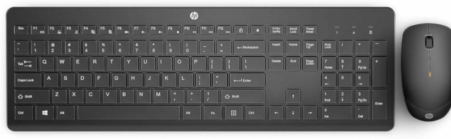 HP 230 Wireless Keyboard and Mouse Combo - 2.4Ghz Wireless, Long Battery Life, Quiet Click, 1600 DPI Adjustable, Numeric Keypad, Compatible with Windows/Mac (18H24Aa#Aba)