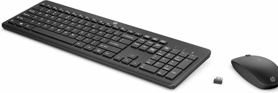 HP 230 Wireless Keyboard and Mouse Combo - 2.4Ghz Wireless, Long Battery Life, Quiet Click, 1600 DPI Adjustable, Numeric Keypad, Compatible with Windows/Mac (18H24Aa#Aba)