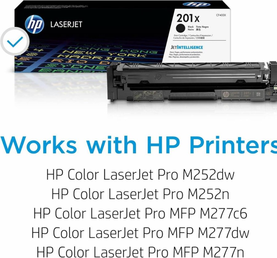 HP CF402X Yellow High-Yield Toner Cartridge | Compatible with HP Color LaserJet Pro M252 & MFP M277 Series | Genuine HP 201X Replacement
