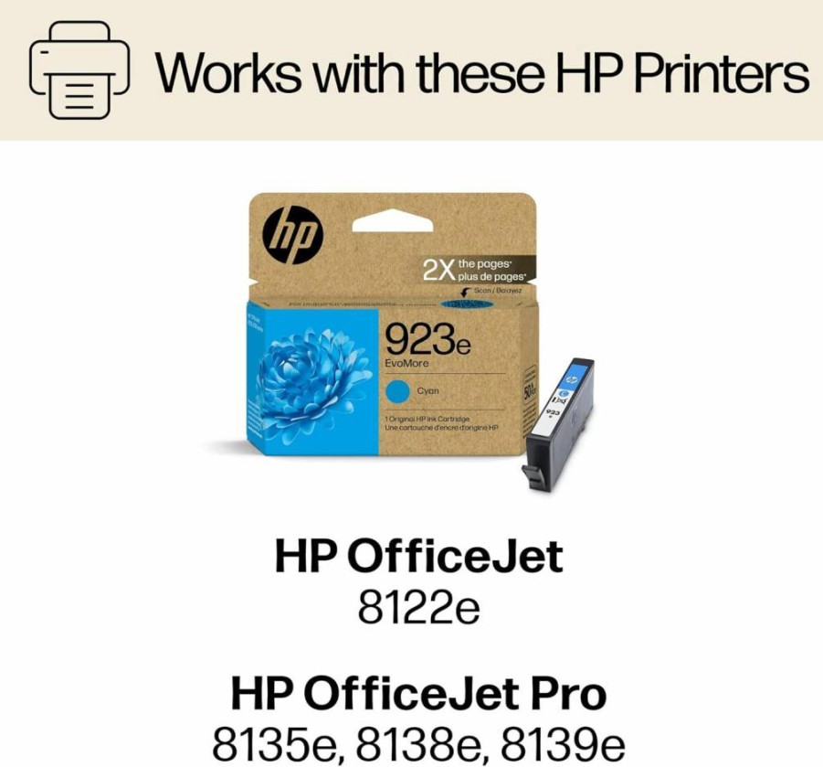 HP 923E Evomore High Yield Yellow Ink Cartridge - Compatible with OfficeJet 8120 & Pro 8130 Series | Carbon Neutral | 4K0T6LN