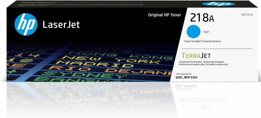 HP 218A Cyan Toner Cartridge (W2181A) - Compatible with Color LaserJet Pro 3201 & MFP 3301 Series | High-Yield Printer Ink Replacement