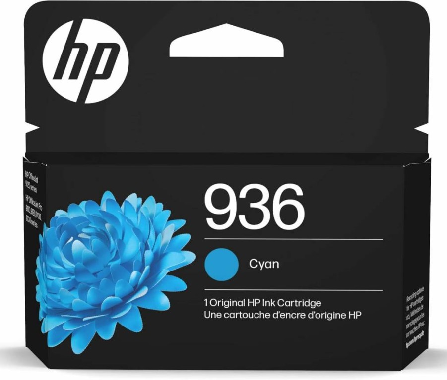 HP 936 Cyan Ink Cartridge for OfficeJet Pro 9110, 9120, 9130 & Wide Format 9730 Series | Compatible with Instant Ink | 4S6U9LN | Genuine HP Printer Ink