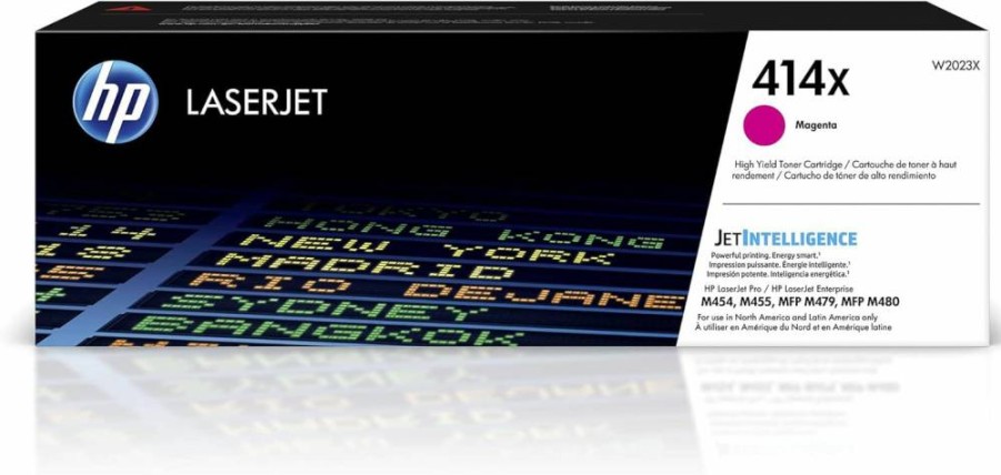 HP 414X Magenta High-Yield Toner Cartridge | Compatible with HP Color LaserJet Pro M454dn, M454dw, M479fdw, M479fnw | W2023X | Genuine HP Ink Replacement