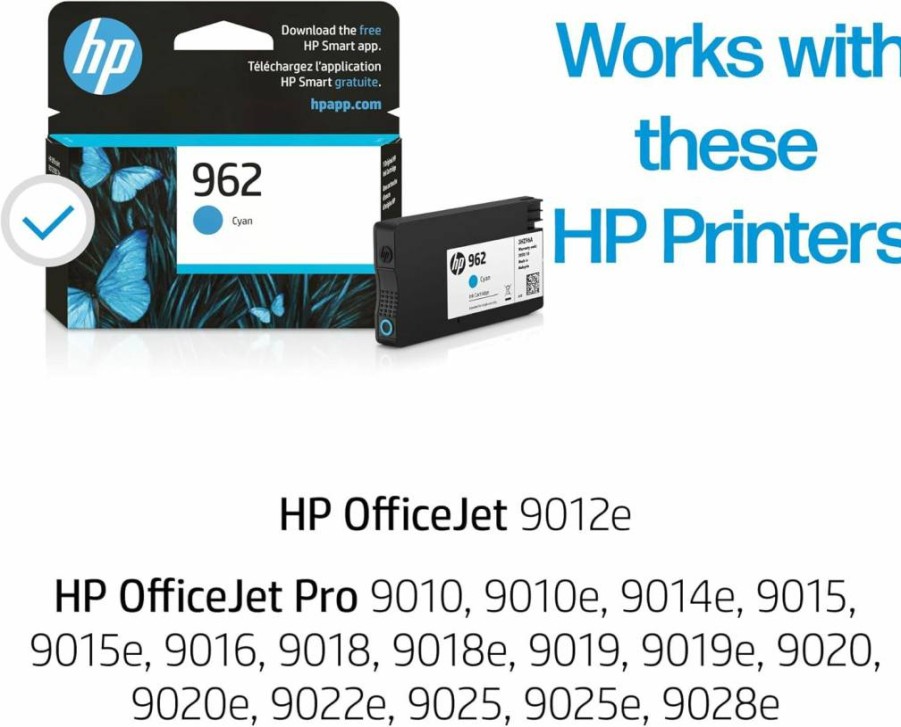 HP 962 Yellow Ink Cartridge for OfficeJet Pro 9010/9020 Series | Genuine HP 3Hz98AN | Instant Ink Eligible | High-Yield Replacement Ink