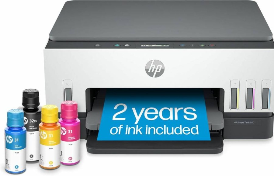 HP Smart-Tank 6001 Wireless All-in-One Ink Tank Printer with 2 Years of Ink, Mobile Printing, Scan, Copy - 2H0B9A