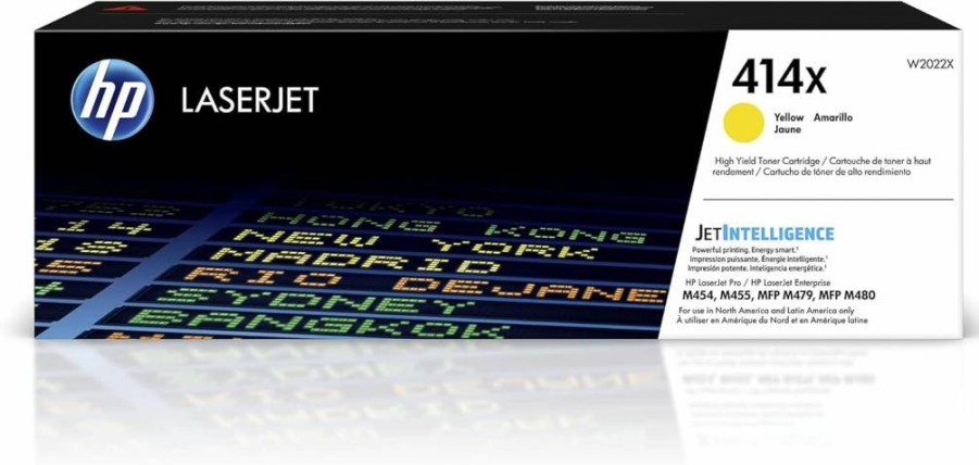 HP 414X Yellow High-Yield Toner Cartridge - Compatible with HP Color LaserJet Pro M454dn, M454nw, MFP M479dw, M479fdw & HP Color LaserJet Enterprise M455dn, MFP M480f - W2022X