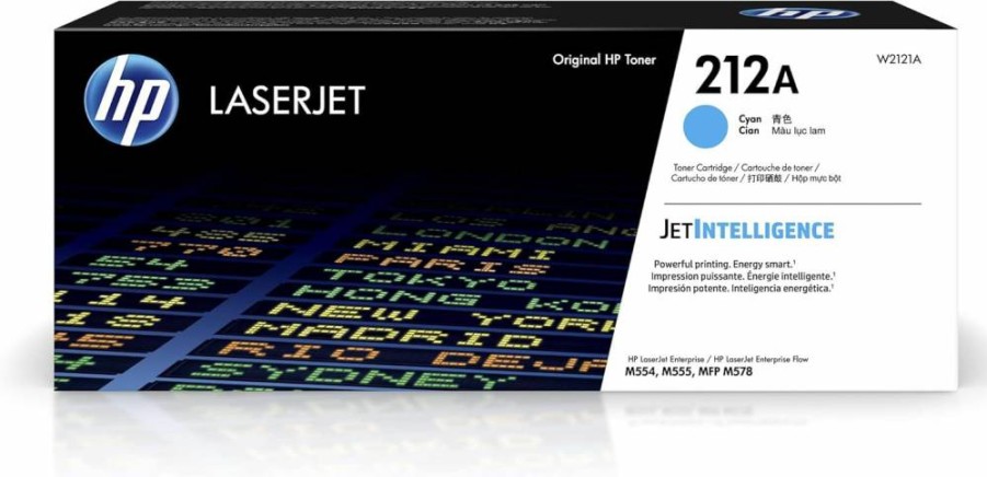 HP 212A Cyan Toner Cartridge W2121A - Compatible with HP Color LaserJet Enterprise M554, M555, MFP M578 Series | High-Yield Cyan Ink Replacement