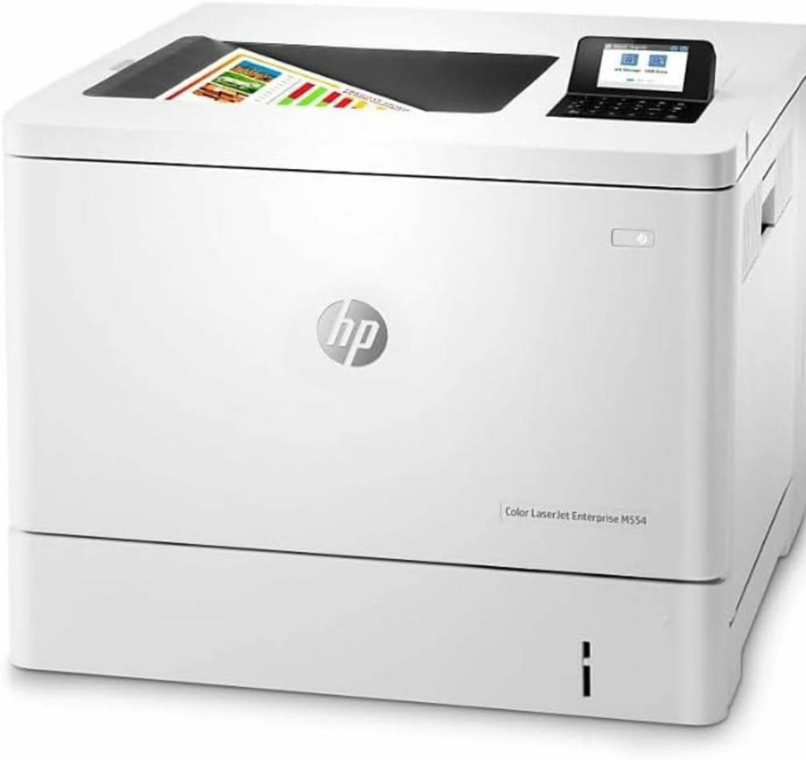 HP Color LaserJet Enterprise M554dn Duplex Printing Business Printer (7ZU81A) - High-Speed Wireless, Automatic Two-Sided, White Office Printer