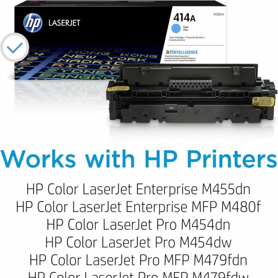 HP 414A Cyan Toner Cartridge W2021A | Compatible with HP Color LaserJet Pro M454, M479 Series & Enterprise M455dn, M480f | High-Yield Cyan Ink Replacement