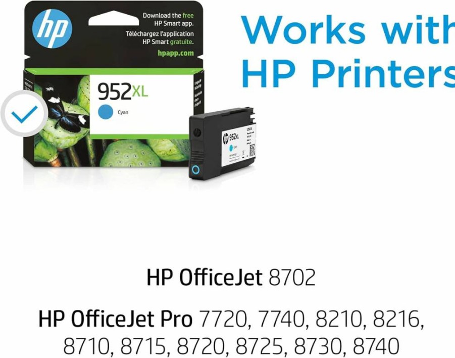 HP 952XL Black High-Yield Ink Cartridge | Compatible with OfficeJet Pro 7720, 7740, 8210, 8710, 8720, 8730, 8740 Printers | F6U19AN | Instant Ink Eligible