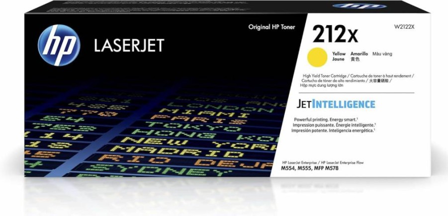 HP 212X Yellow High-Yield Toner Cartridge - Compatible with HP Color LaserJet Enterprise M554, M555, MFP M578 Series (W2122X) | Genuine HP Toner