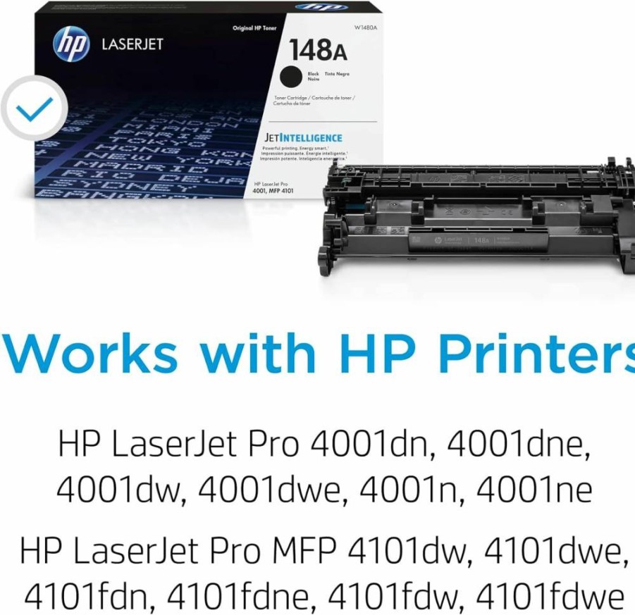 HP 148A Black Toner Cartridge for LaserJet Pro 4001 & MFP 4101 Printers | Compatible with W1480A, 148A | High-Yield LaserJet Toner