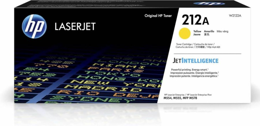 HP 212A Yellow Toner Cartridge (W2122A) - Compatible with HP Color LaserJet Enterprise M554, M555, MFP M578 Series | High-Yield Printing | Genuine HP Supplies