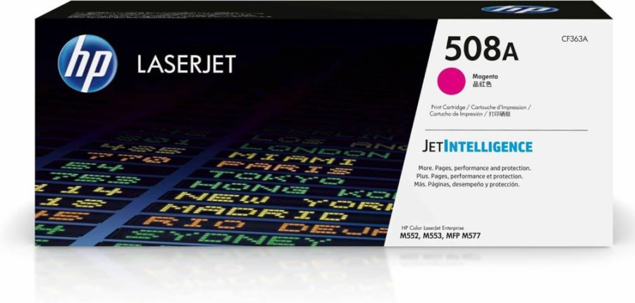 HP 508A CF363A Magenta Toner Cartridge – Compatible with HP Color LaserJet Pro M552, M553 & M577 Series | High-Yield Printing Supplies