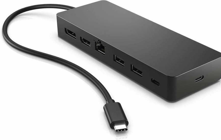 HP USB-C 7-in-1 Docking Station with Dual 4K HDMI/DisplayPort, 2x USB-A, USB-C, Ethernet for Windows/Mac/ChromeOS - Laptop Hub for HP & Other PCs