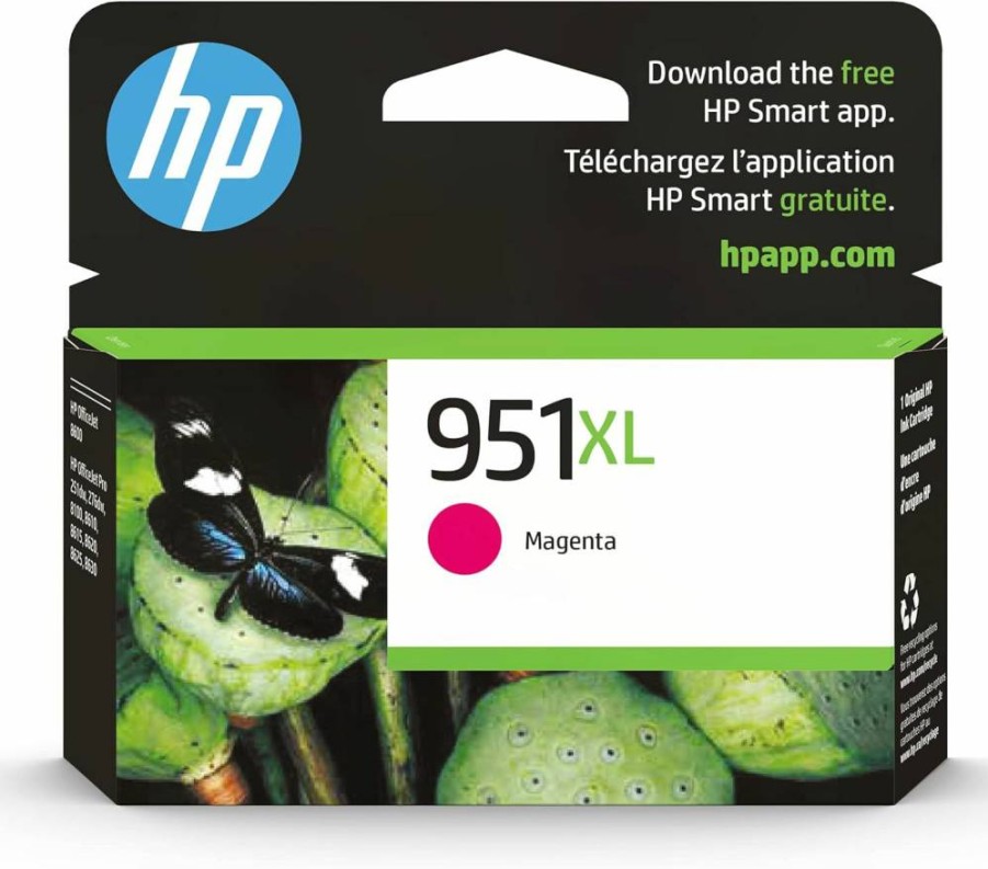 HP 951XL Magenta High-Yield Ink Cartridge (CN047AN) - Compatible with OfficeJet 8600, Pro 251DW, 276DW, 8100, 8610, 8620, 8630 Printers | Instant Ink Eligible