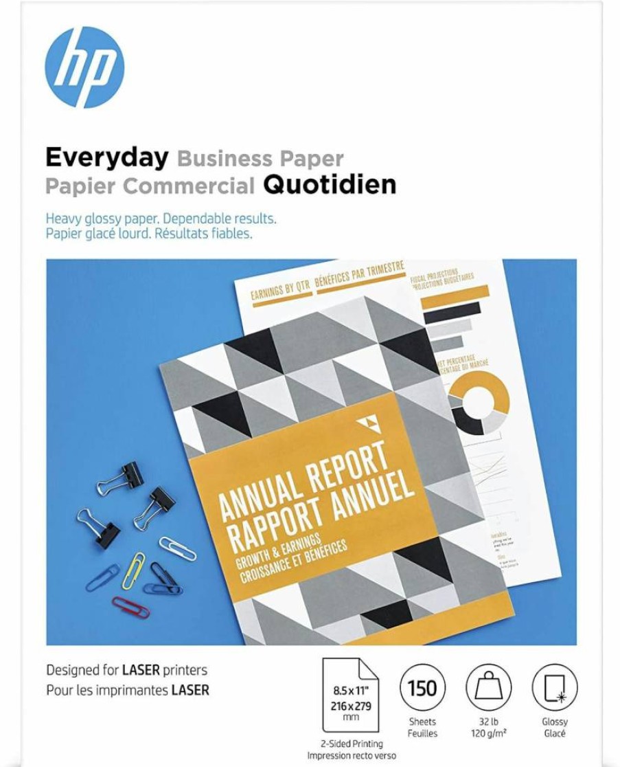 HP Glossy Laser Printer Paper 8.5x11 Inches, 32lb 150 Sheets – Premium Everyday Business Paper (4Wn08A)
