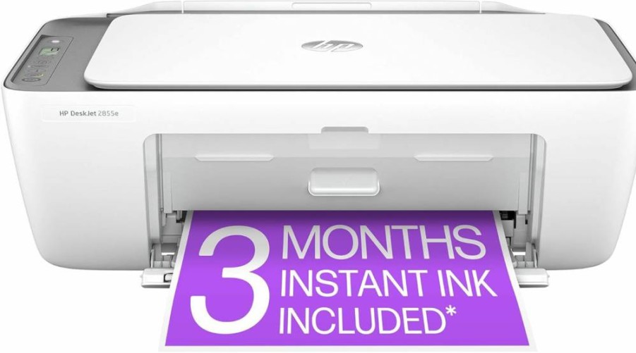 HP Deskjet 2855E All-in-One Wireless Color Inkjet Printer with Scanner, Copier, and 3-Month Instant Ink Trial – Ideal for Home Use (588S5A)