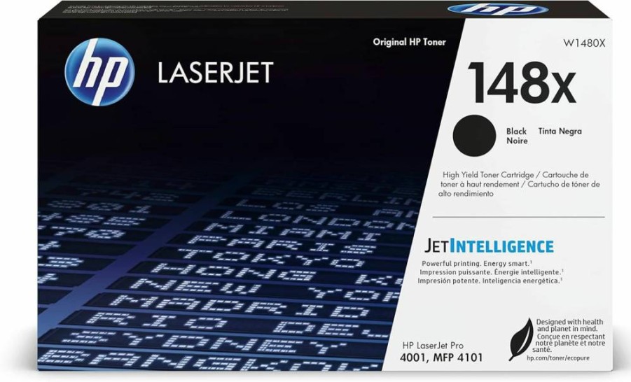 HP 148X Black Original LaserJet Toner Cartridge - Compatible with LaserJet Pro 4001, MFP 4101 (W1480X) - High-Yield Replacement