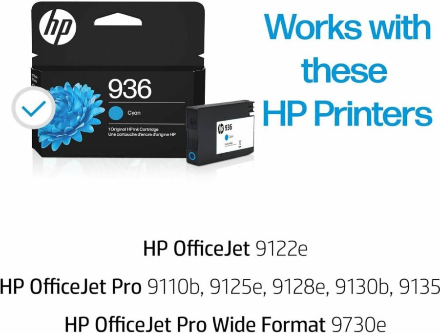 HP 936 Yellow Ink Cartridge for OfficeJet Pro 9110/9120/9130 & Wide Format 9730 Series | 4S6V1LN | Instant Ink Compatible