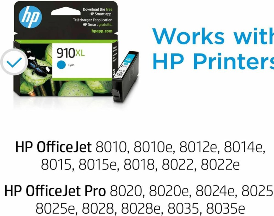 HP 910XL Black High-Yield Ink Cartridge for OfficeJet 8010/8020 & Pro 8020/8030 Printers | Instant Ink Eligible | 3YL65AN | Genuine HP Ink