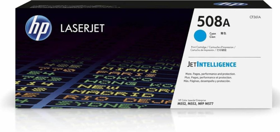 HP 508A Cyan Toner Cartridge (CF361A) | Compatible with HP Color LaserJet Enterprise M552, M553 & M577 Series | Genuine HP Cyan Printer Ink Replacement