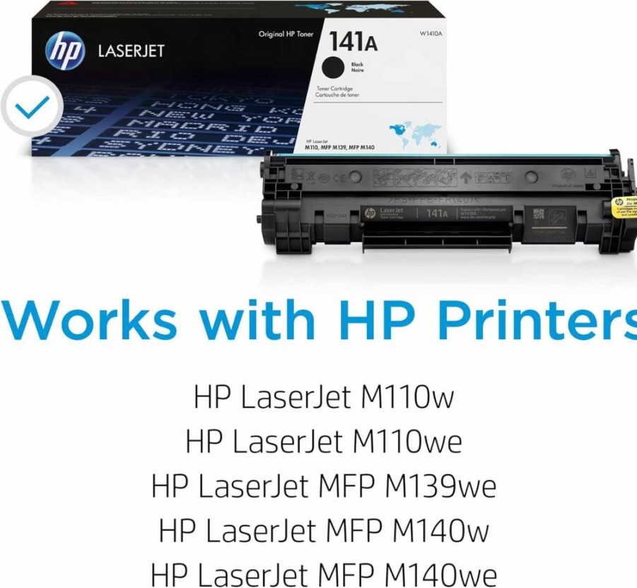 HP 141A Black Toner Cartridge (W1410A) - Compatible with HP LaserJet M110, MFP M139, M140 Series - Standard Yield, Pack of 1