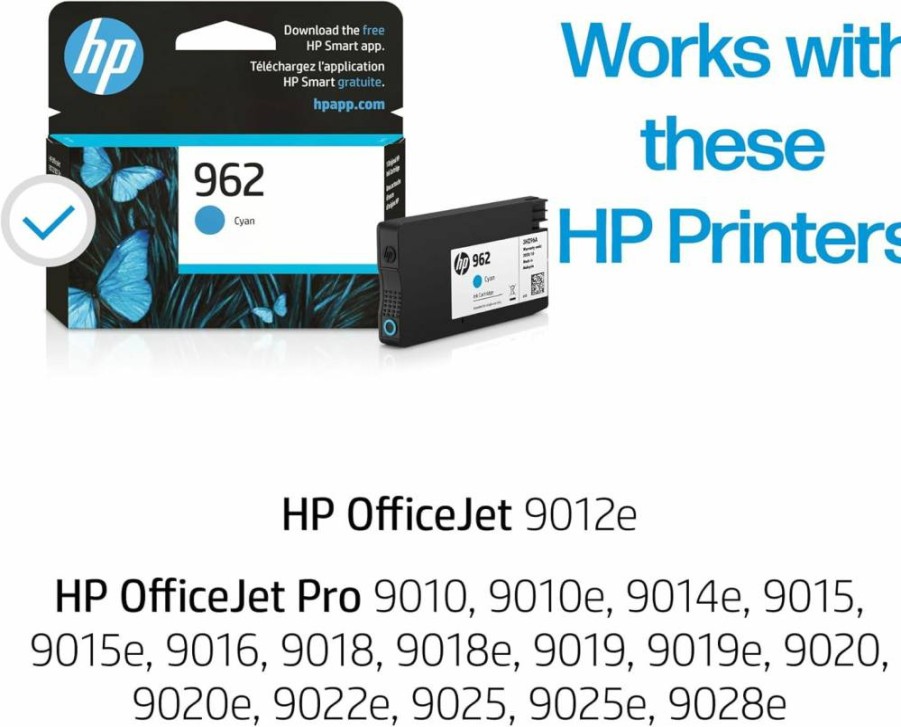 HP 962 Cyan, Magenta, Yellow Ink Cartridges Trio - Compatible with OfficeJet 9010, 9020 Printers | Original HP Ink | Instant Ink Eligible | 3Yp00AN