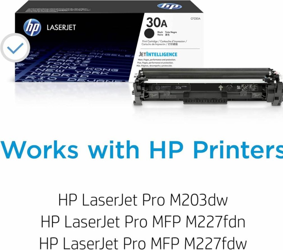 HP 30A Black Toner Cartridge (CF230A) - Compatible with HP LaserJet Pro M203, M227 Series Printers - High-Yield Replacement Toner