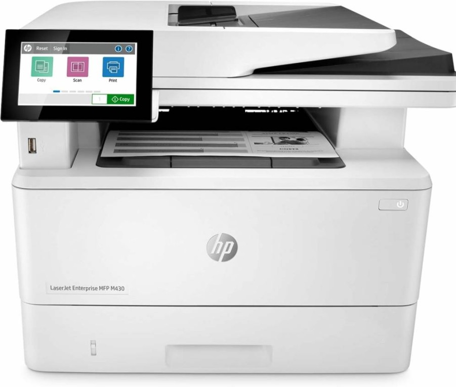 HP M430F LaserJet Enterprise Monochrome All-in-One Printer with Ethernet, Duplex Printing, 3PZ55A - White