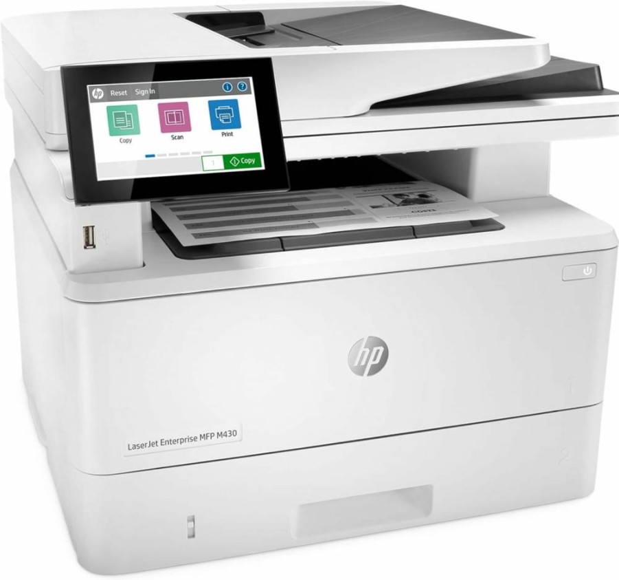 HP M430F LaserJet Enterprise Monochrome All-in-One Printer with Ethernet, Duplex Printing, 3PZ55A - White