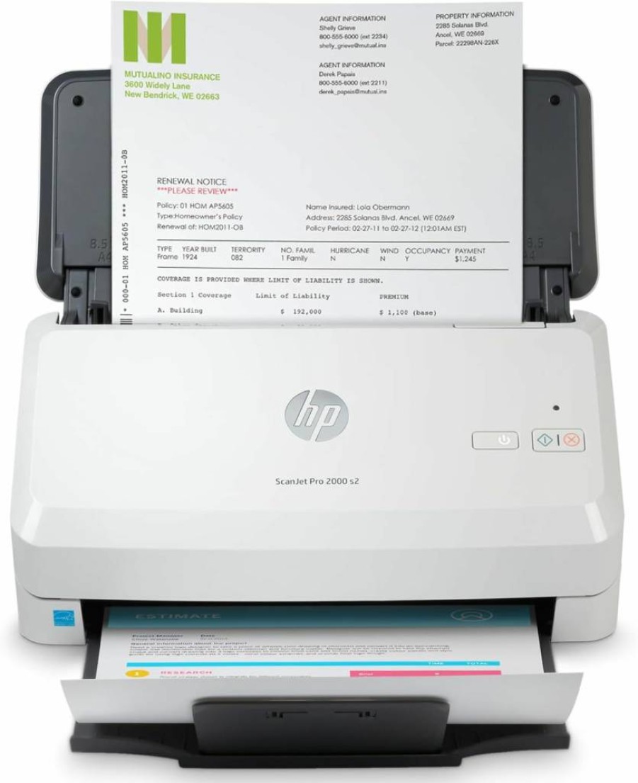 HP ScanJet Pro 2000 S2 (6FW06A) High-Speed 35ppm USB 3.0 Duplex Document Scanner with 50-Page ADF for Photos, Receipts & Cards - TWAIN/ISIS Drivers Included