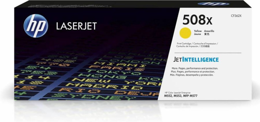 HP 508X Yellow High-Yield Toner Cartridge | Compatible with HP Color LaserJet Enterprise M552, M553, M577 Series | CF362X Replacement