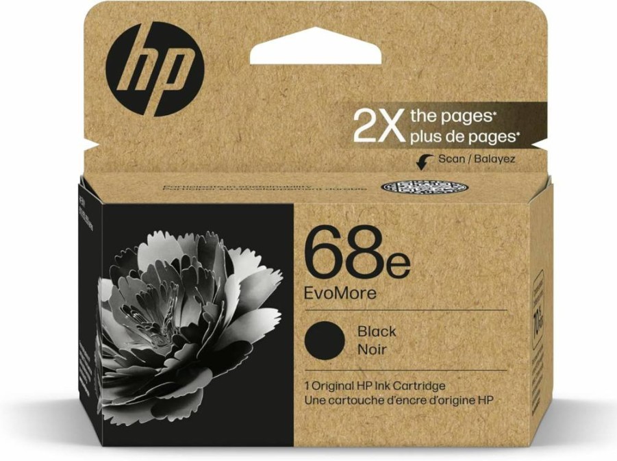 HP 68E Evomore High Yield Black Ink Cartridge - Compatible with Envy 6100E, 6500E Series Printers | Carbon Neutral Certified | 7FP22TN