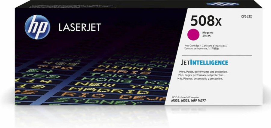HP 508X Magenta High-Yield Toner Cartridge | Compatible with HP Color LaserJet Enterprise M552, M553, M577 Series | CF363X Replacement | Genuine HP Ink