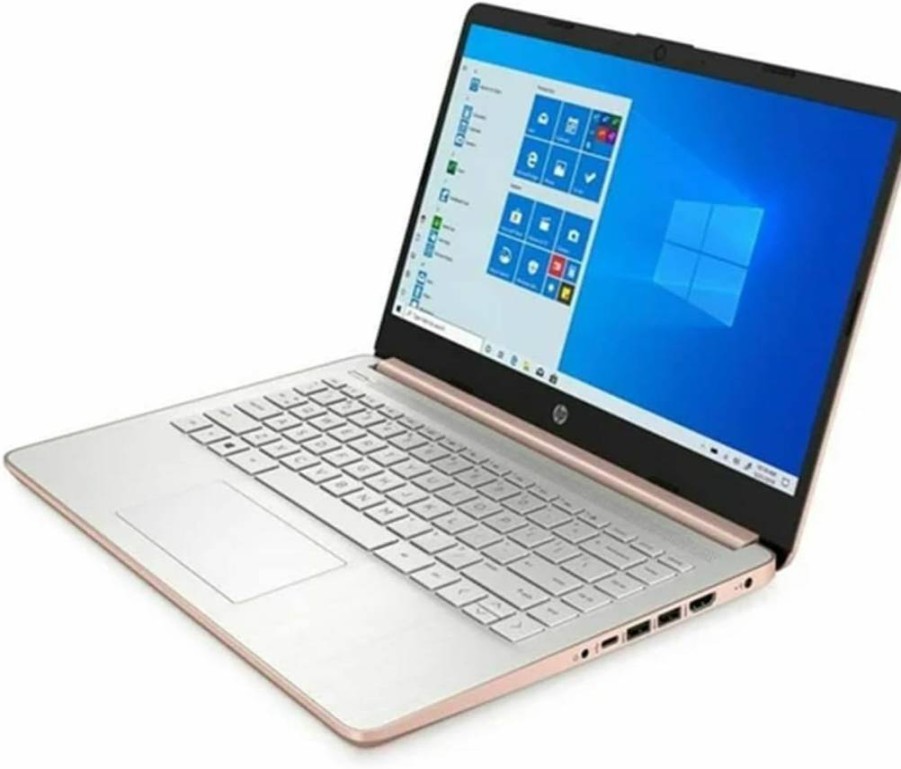 HP 14" Touchscreen Laptop - Intel Celeron N4020, 4GB RAM, 64GB eMMC, Pale Rose Gold, Windows 10, Lightweight & Portable