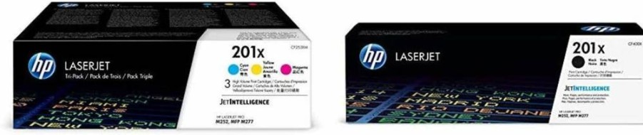 HP 201X CF253XM Cyan, Magenta, Yellow Toner Cartridges (3-Pack) - Compatible with HP Color LaserJet Pro M252, MFP M277 Printers | High-Yield Replacement Ink